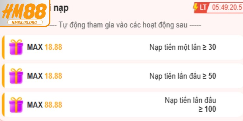 Lợi ích khi nạp tiền HM88 đúng cách